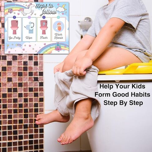 Rainbow Garden Potty Trainning Sticker Chart for Toddlers Boys Girls, 10 Potty Training Chart with 216 Stickers & 1 Routine Card - A22 in Kuwait