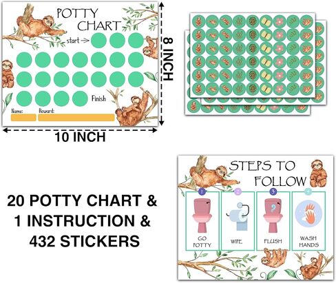Rainbow Garden Potty Trainning Sticker Chart for Toddlers Boys Girls, 10 Potty Training Chart with 216 Stickers & 1 Routine Card - A22 in Kuwait