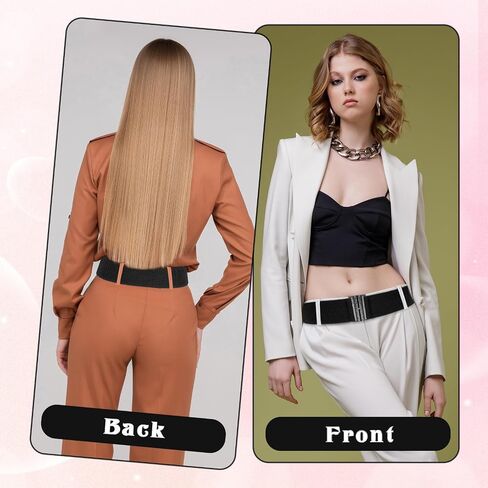 Jeffdad Wide Stretchy Belts for Women, Vintage Elastic Waist Belts Adjustable Cinch Belt Muticolored Ladies Dress Buckle Belt in Kuwait