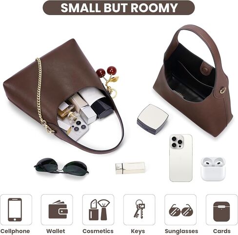 JQWSVE Shoulder Bags for Women Small Tote Purse with Cherry Bag Charm Trendy Leather Handbag Fall Purse Chain Crossbody Bag in Kuwait