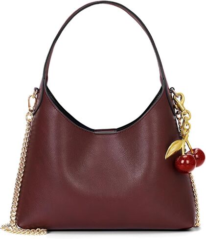 JQWSVE Shoulder Bags for Women Small Tote Purse with Cherry Bag Charm Trendy Leather Handbag Fall Purse Chain Crossbody Bag in Kuwait