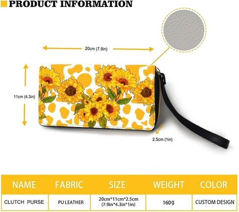 Women Clutch Zip Around Lemon Wallet With Coin Pocket Credit Card Holder Purse Long PU Leather Cash Bags With Wristlet in Saudi Arabia