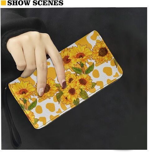 Women Clutch Zip Around Lemon Wallet With Coin Pocket Credit Card Holder Purse Long PU Leather Cash Bags With Wristlet in Saudi Arabia