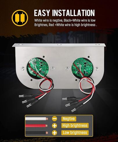 Partsam Amber 17 LED ضوء البطيخ مع دعامة من الفولاذ المقاوم للصدأ، استبدال ضوء إشارة الانعطاف لشاحنات Freightliner Kenworth Peterbilt شبه/الثقيلة، عدسة العنبر LED/العنبر in Kuwait