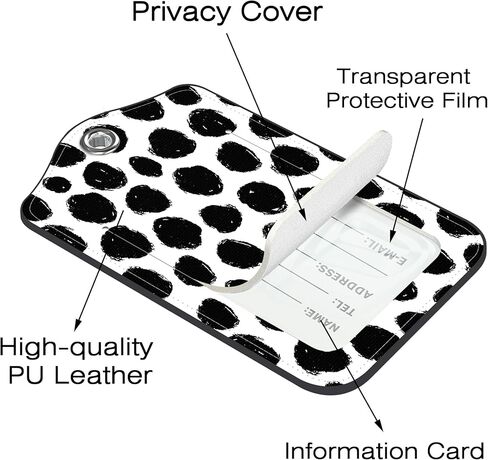 2 Pack Luggage Tags for Suitcase,Cat Cowboy PU Leather Luggage Tags with Privacy Cover Name Address Labels and Steel Ring,Creative Travel Accessories for Men and Women in Kuwait