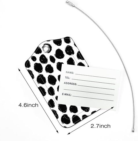 2 Pack Luggage Tags for Suitcase,Cat Cowboy PU Leather Luggage Tags with Privacy Cover Name Address Labels and Steel Ring,Creative Travel Accessories for Men and Women in Kuwait