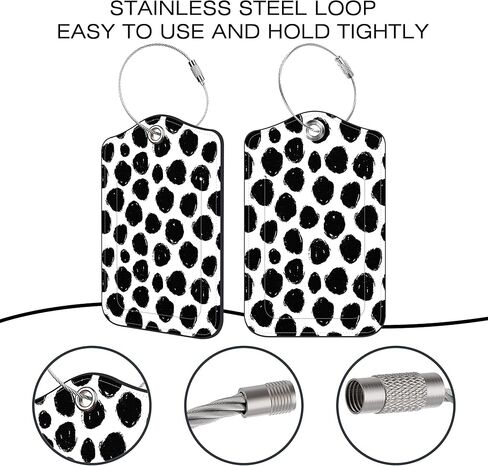 2 Pack Luggage Tags for Suitcase,Cat Cowboy PU Leather Luggage Tags with Privacy Cover Name Address Labels and Steel Ring,Creative Travel Accessories for Men and Women in Kuwait