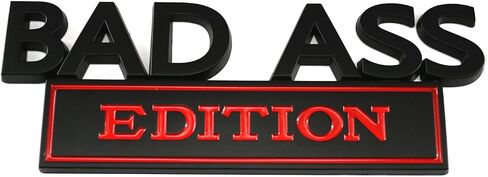 1Pack Big Size Bad Ass Edition Emblem 3D Badass Badge Sticker Decal with Tape Replacement for Cars, Trucks, Motorcycles, Boats Laptops (Matte Black) in Saudi Arabia
