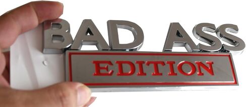 1Pack Big Size Bad Ass Edition Emblem 3D Badass Badge Sticker Decal with Tape Replacement for Cars, Trucks, Motorcycles, Boats Laptops (Matte Black) in Saudi Arabia