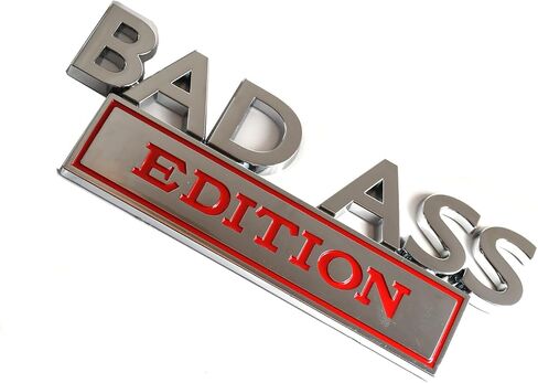 1Pack Big Size Bad Ass Edition Emblem 3D Badass Badge Sticker Decal with Tape Replacement for Cars, Trucks, Motorcycles, Boats Laptops (Matte Black) in Saudi Arabia