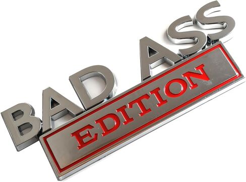 1Pack Big Size Bad Ass Edition Emblem 3D Badass Badge Sticker Decal with Tape Replacement for Cars, Trucks, Motorcycles, Boats Laptops (Matte Black) in Saudi Arabia