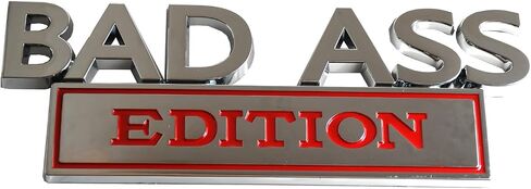 1Pack Big Size Bad Ass Edition Emblem 3D Badass Badge Sticker Decal with Tape Replacement for Cars, Trucks, Motorcycles, Boats Laptops (Matte Black) in Saudi Arabia