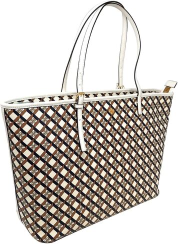 Tory Burch Geo Logo TopZip Tote (Ivory NeutraL) in Saudi Arabia