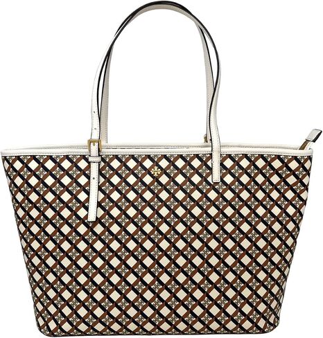 Tory Burch Geo Logo TopZip Tote (Ivory NeutraL) in Saudi Arabia