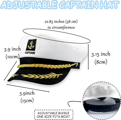 Captain Hat Sailor Hat Captains Hat Costume Funny Hat Costume Halloween Costume Cosplay Accessories Men Women in Saudi Arabia
