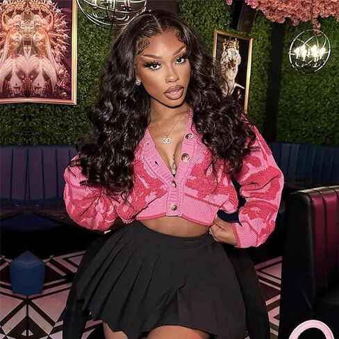 Perbai Womens V Neck Button Down Long Sleeve Colorblock Y2K Cropped Cardigan Sweater Jacket in Kuwait