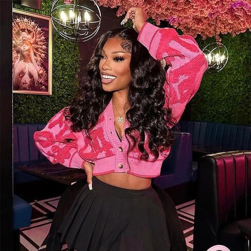 Perbai Womens V Neck Button Down Long Sleeve Colorblock Y2K Cropped Cardigan Sweater Jacket in Kuwait