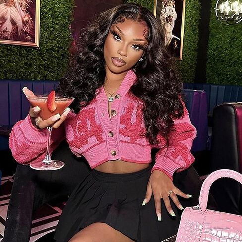 Perbai Womens V Neck Button Down Long Sleeve Colorblock Y2K Cropped Cardigan Sweater Jacket in Kuwait