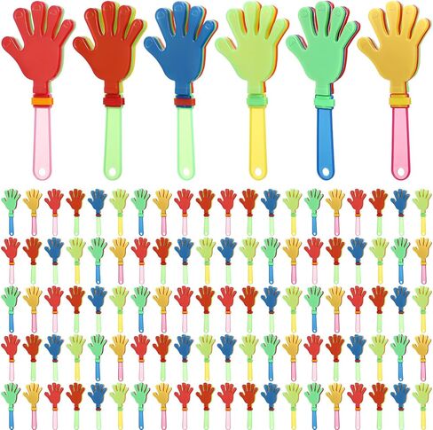 12 Pcs Colorful Hand Clappers 7.5 Inch Clappers Noisemakers Noise Makers Party Favors Plastic Clapper Sporting Events Cheers Ball Dance Basketball Football Noisemakers （Colorful） in Kuwait