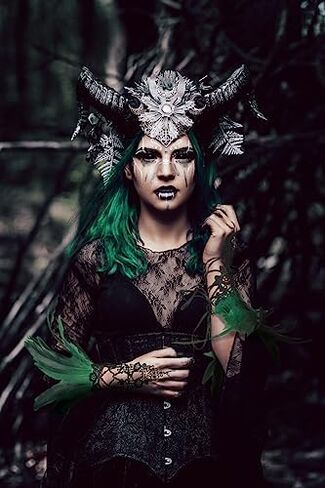 Gothic Black Lace Feather Fingerless Gloves with Long Sleeves Wrist Cuffs Women's Costume Accessory in Kuwait