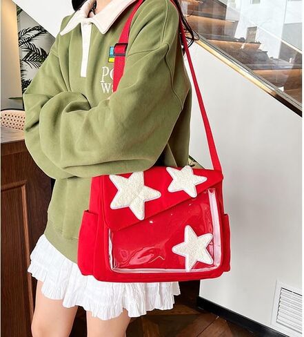 Kawaii Ita Bag,Cute Y2k Star Messenger Bag,Aesthetic Tote Shoulder Crossbody Purse For Women Girls in Saudi Arabia