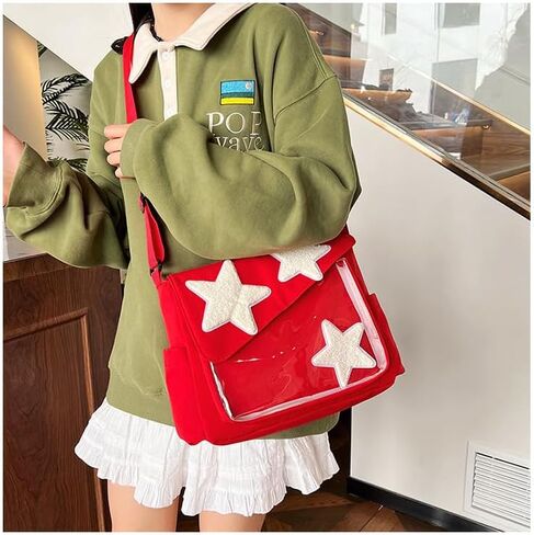 Kawaii Ita Bag,Cute Y2k Star Messenger Bag,Aesthetic Tote Shoulder Crossbody Purse For Women Girls in Saudi Arabia