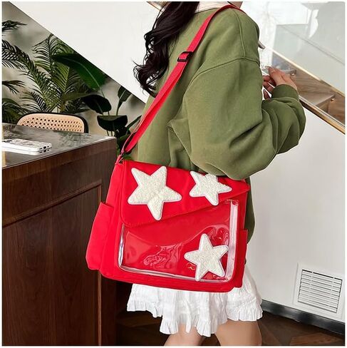 Kawaii Ita Bag,Cute Y2k Star Messenger Bag,Aesthetic Tote Shoulder Crossbody Purse For Women Girls in Saudi Arabia