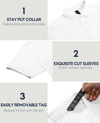 Haimont Mens Polo Shirts Dry Fit Performance Collared Shirts Short Sleeve Casual Moisture Wicking Shirts in Saudi Arabia
