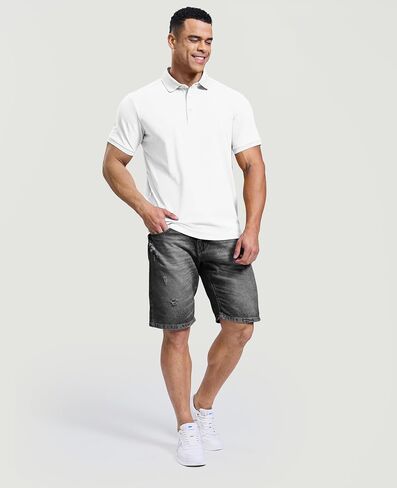 Haimont Mens Polo Shirts Dry Fit Performance Collared Shirts Short Sleeve Casual Moisture Wicking Shirts in Saudi Arabia