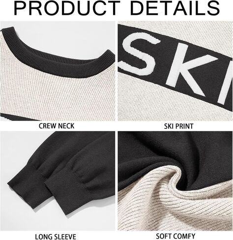 Runcati Mens Ski Sweater Cable Knit Color Block Casual Sweaters Crewneck Winter Pullover in Saudi Arabia
