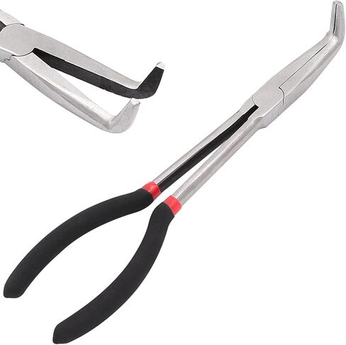 Jeemiter 90 Degree Bent 11" Spark Plug Wire Removal Pliers Access Limited Clearance Areas Hold and Pull Tiny Fasteners,Long Reach Long Nose Pliers for Car in Saudi Arabia