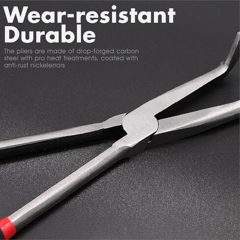 Jeemiter 90 Degree Bent 11" Spark Plug Wire Removal Pliers Access Limited Clearance Areas Hold and Pull Tiny Fasteners,Long Reach Long Nose Pliers for Car in Saudi Arabia
