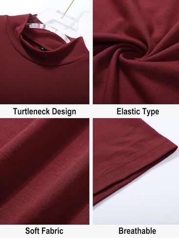 3 Pack Turtle Neck Shirt Men Mock Turtleneck Short Sleeve Undershirts Basic Slim Fit T Shirts Solid Color Pullover Tees in Saudi Arabia