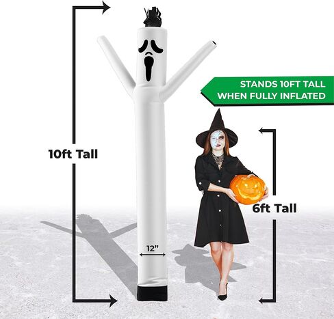 LookOurWay Air Dancers Inflatable Tube Man Attachment - 20 Feet Tall Wacky Waving Inflatable Dancing Tube Guy (Blower Not Included) - Halloween Theme - Skeleton in Saudi Arabia