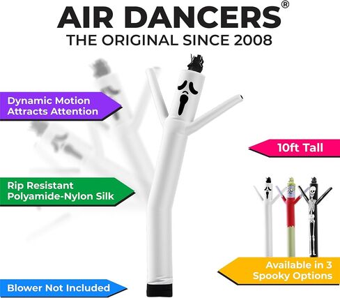 LookOurWay Air Dancers Inflatable Tube Man Attachment - 20 Feet Tall Wacky Waving Inflatable Dancing Tube Guy (Blower Not Included) - Halloween Theme - Skeleton in Saudi Arabia