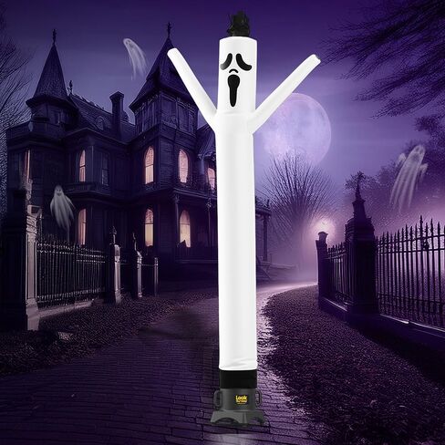 LookOurWay Air Dancers Inflatable Tube Man Attachment - 20 Feet Tall Wacky Waving Inflatable Dancing Tube Guy (Blower Not Included) - Halloween Theme - Skeleton in Saudi Arabia