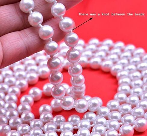 Long Pearl Necklace 70inch Faux White Pearl Beads Multi Strand Layered fake Pearl Necklaces for Women Bridal Wedding Party Jewelry in Saudi Arabia