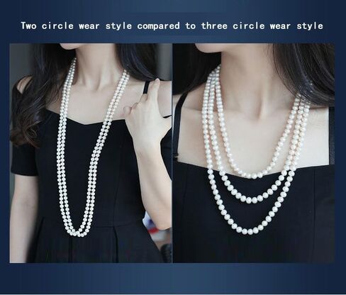 Long Pearl Necklace 70inch Faux White Pearl Beads Multi Strand Layered fake Pearl Necklaces for Women Bridal Wedding Party Jewelry in Saudi Arabia