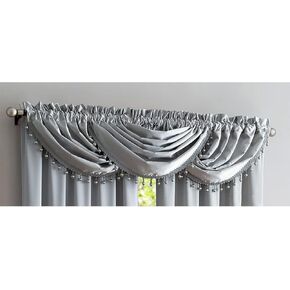Crushed Satin Rod Pocket Panel and Waterfall Valance with Decorative Fringe Window Treatments, Curtain Set for Your Home, All Sold Separately (Gold, Panel - 52X84 Inches)