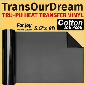 TransOurDream Flock Smart Iron On Vinyl for Joy, 5.5in x8ft White Flock Heat Transfer Vinyl Roll for T-Shirts, 5.5 Iron On Vinyl Flocked, Easy to Cut, Easy to Weed, Velvet Flock HTV