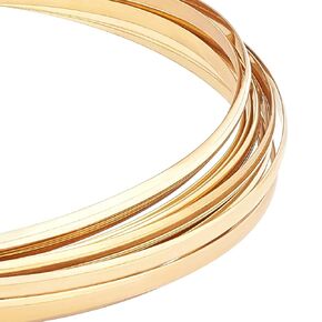 BENECREAT 6 Gauge 16 Feet Half Round Brass Wire 4mm Wide Brass Copper Wire Jewelry Beading Wire Gold Jewelry Wire for Crafts Making Supplies