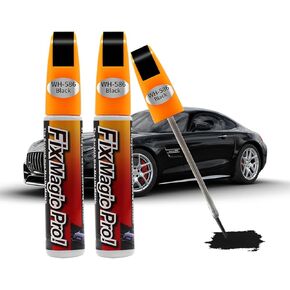 Touch Up Paint for Car, Two-in-One Vehicle Fill Paint Pen, 0.4 oz Quick and Easy Auto Minor Scratch Remover, Effective Car Repairng Gloss Accessories, Universal for SUV, Truck, RV（Black）