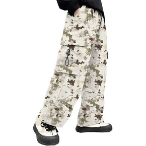 SANGTREE Boys Parachute Pants Drawstring Elastic Waist Y2K Cargo Pants