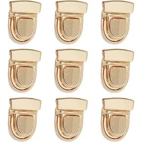 Tuck Lock Clasp Catch Purse Thumb Lock Purse Buckle Fasteners Wallet Buckle Purse Metal Clasp Locks for DIY Craft Wallets Bag Leather Handbags Making Gold 9 Pcs