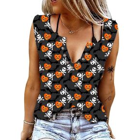 تي شيرت نسائي بدون أكمام لعيد القديس باتريك في عيد القديس باتريك برقبة على شكل حرف V، تي شيرت شامروك لعيد القديس باتريك in Kuwait