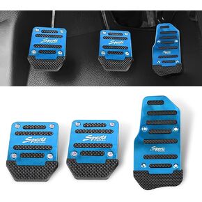 3 PCS Car Accelerator Pedal Covers, Aluminum Alloy Clutch Pedals, Anti-Skid Manual Transmission Brake Pedals, Suitable for Most Cars (Silver)