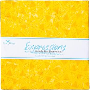 Batiks Halloween Expressions 10"" Stacker 42 10-inch Squares Layer Cake Riley Blake 10-HLWNEXP-42, Assorted