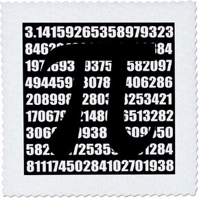 3dRose Pi Symbol on Number. Math Mathematical Numeric Sign for Mathematicians - Quilt Square, 6 by 6" (qs_164994_2)