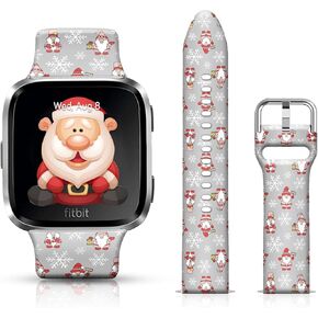 Floral Silicone Sport Bands Compatible with Fitbit Versa/Versa 2/Versa Versa SE for Women Men Girls, Flower Printed Soft Silicone Strap Replacement for Fitbit Versa Lite SE Watch