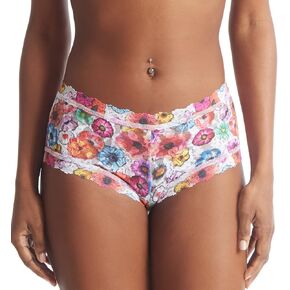 hanky panky Signature Lace Printed Boyshort (PR4812P),Medium,Linger Awhile